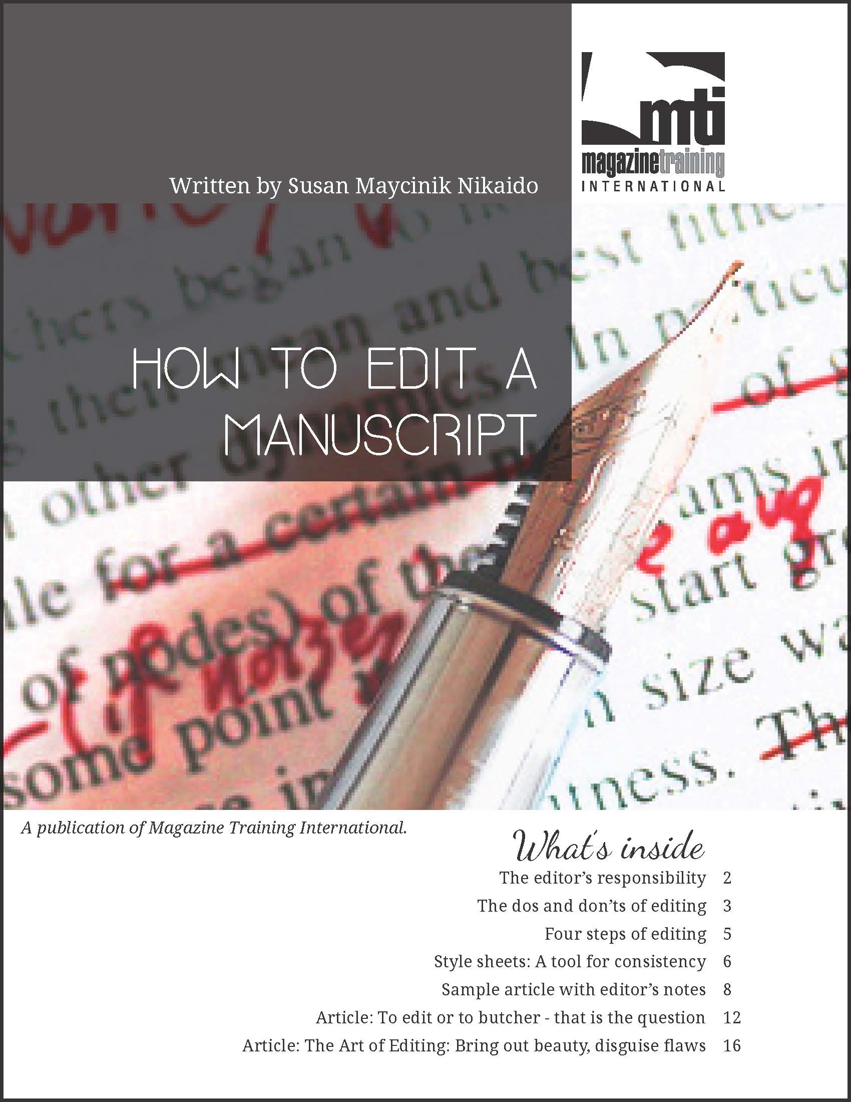 Magazine Training International How To Edit A Manuscript