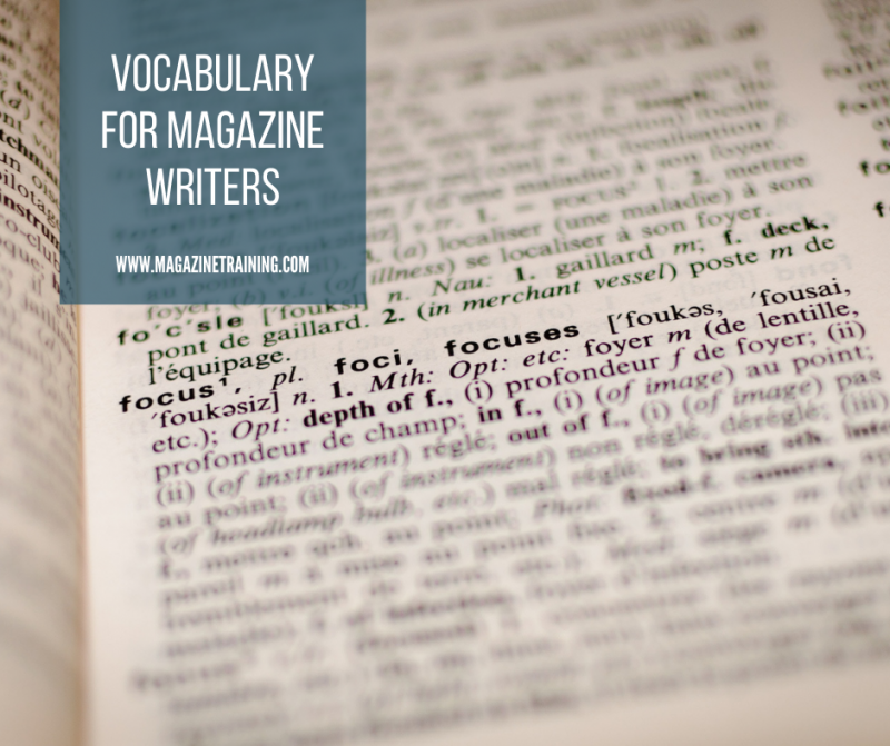 Vocabulary for Magazine Writers