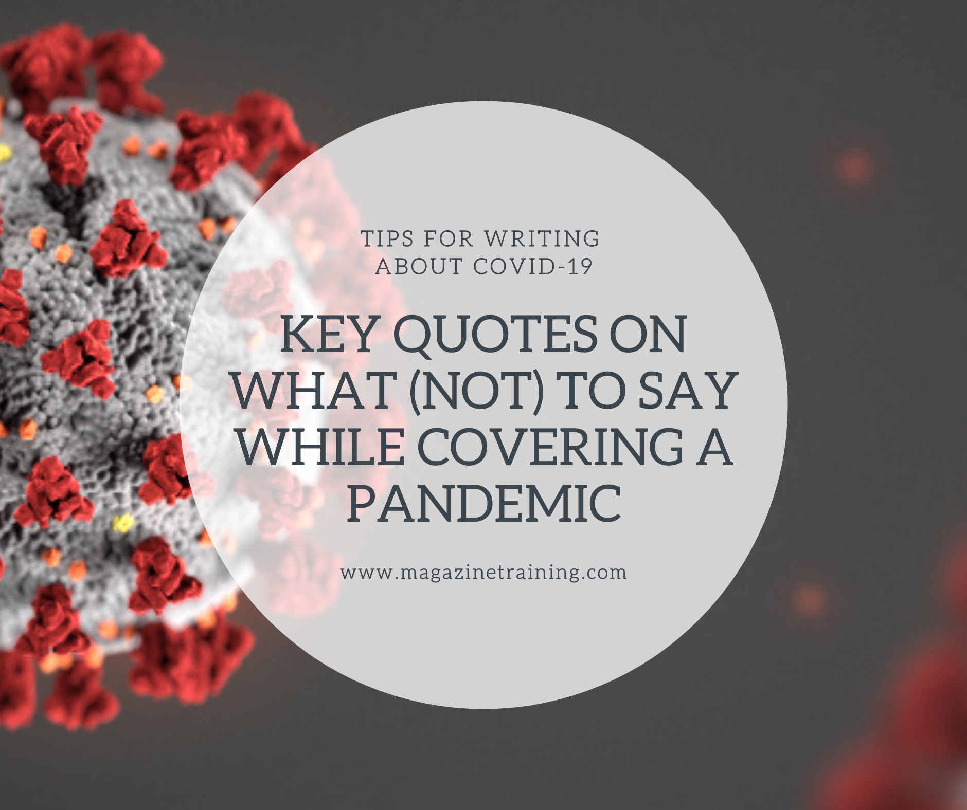 what not to say while covering pandemic